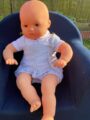 * Dr kid Set Salopette Bruin Blauw Gestreept + Body - 9 maand