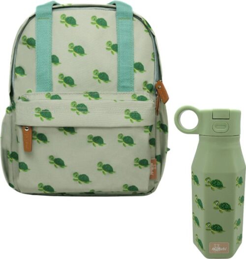 mabebi rugzak + fles schildpad